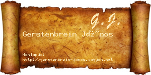 Gerstenbrein János névjegykártya