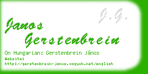 janos gerstenbrein business card